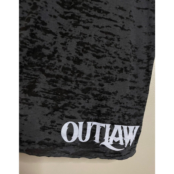 Outlaw Swager XXL Tank Gray Burnout Sheer Racerback Bull Longhorn Country USA - Picture 7 of 9